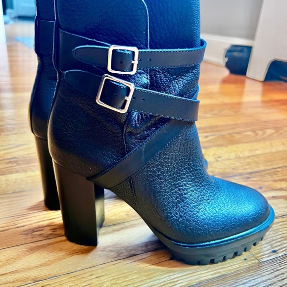 Black Leather Ankle Boots - Picture 3 of 9